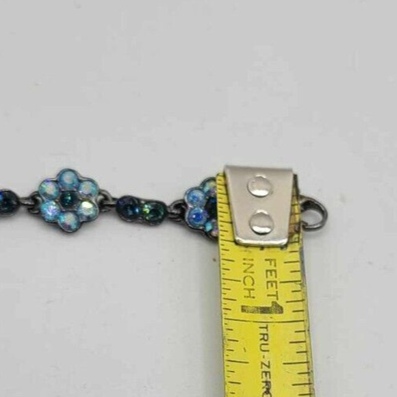 Vintage 90s Nine West Floral Rhinestone Bracelet - Picture 8 of 9